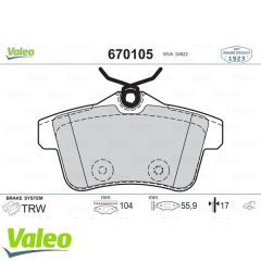 VALEO 670105 ARKA BALATA P308 1.6GTI 010=-P3008 1.6VTI-1.6THP-1.6