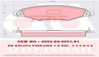 Trw Gdb1361 Fren Balatası Ön 206 1998 Sonrası 306 93-