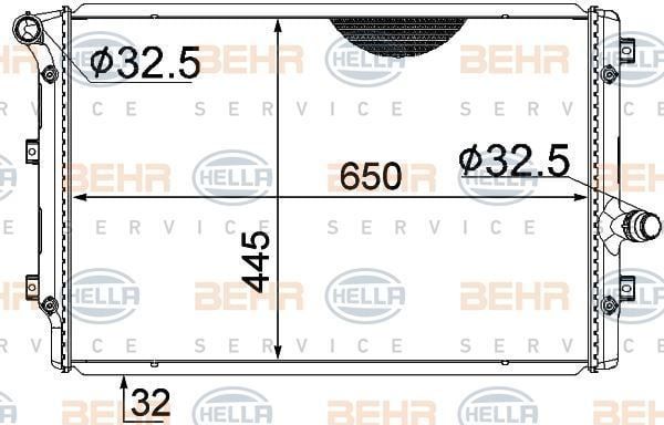 BEHR 8Mk376774-041 Su Radyatörü Golf V 2003 Sonrası 2.0 Tfsı 2.0 Tdı Golf