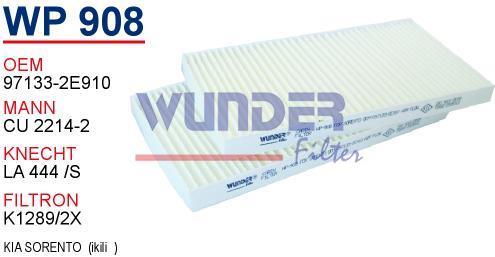 WUNDER WP908 POLEN FİLTRESİ - KİA SORENTO - (İKİLİ)