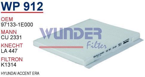 WUNDER WP912 POLEN FİLTRESİ - HYUNDAi ACCENT ERA