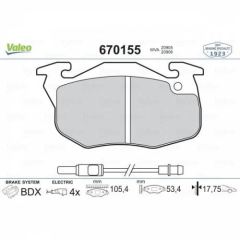VALEO 670155 ÖN BALATA P106 91=- P306 1.4 1.6 (93/01) SAXO AX ZX