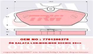 Trw Gdb1405 Fren Balatası Ön Megane I 1995 Sonrası Laguna I 1994 Sonrası Scenıc I 9