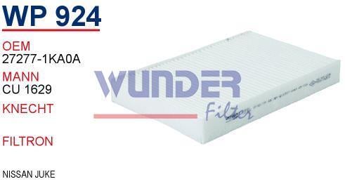 WUNDER WP924 POLEN FİLTRESİ - NİSSAN JUKE 1,5 DCİ