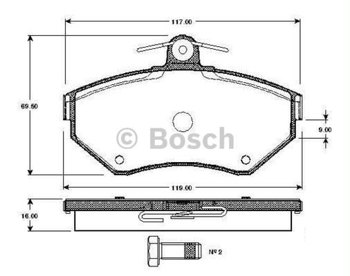 Bosch 986494010 Fren Balatası Ön Golf Iıı 1991 Sonrası Golf Iv 1997 Sonrası Polo Iı