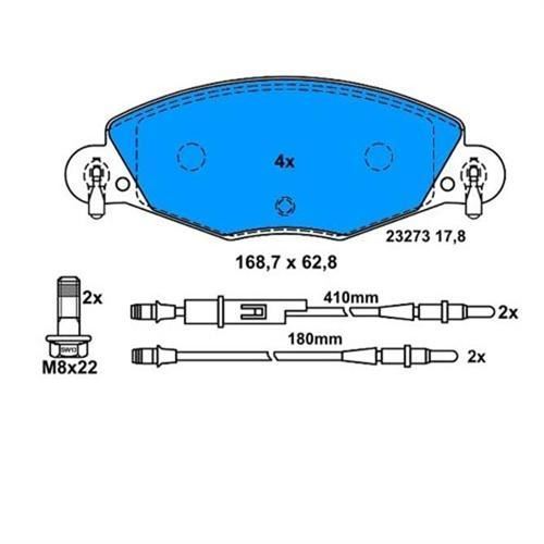 Bosch 986424581 Fren Balatası Ön Fişli C5 I 2000 Sonrası Iı 2004 Sonrası Büyük Tıp
