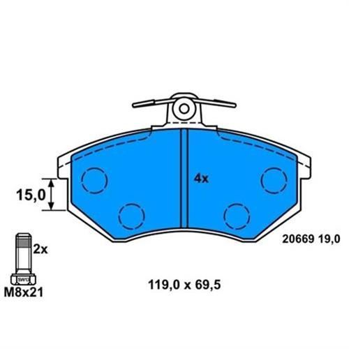 Bosch 986494021 Fren Balatası Ön Passat B5 1996 Sonrası / A4 94-