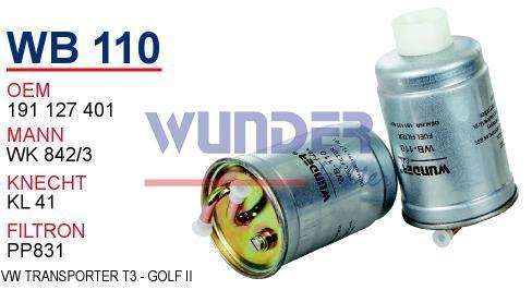 WUNDER WB110 MAZOT FİLTRESİ - VOLKSWAGEN TRANSPORTER T3 - GOLF II