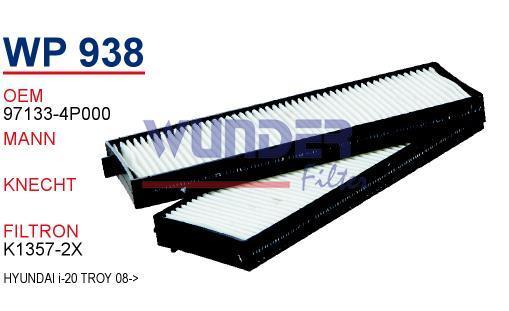 WUNDER WP938 POLEN FİLTRESİ - HYUNDAİ İ-20 TROY 08-- KISA TİP