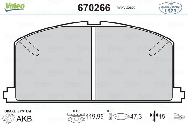 VALEO 670266 ÖN BALATA CAMRY (85-86)