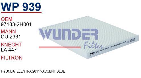 WUNDER WP939 POLEN FİLTRESİ - KİA CARENS IV-CERATO III - HYUNDAİ