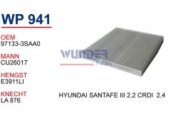 WUNDER WP941 POLEN FİLTRESİ - KİA OPTİMA 1,7 CRDİ - 2,0-2,4