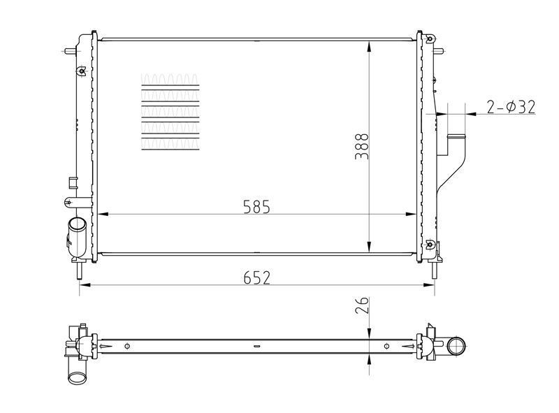 Kale 346210 Su Radyatörü Logan I 2004 Sonrası 1.5 Dcı 1.6 16V Ac Sandero 0