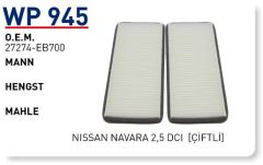 WUNDER WP945 POLEN  FİLTRESİ - NİSSAN NAVARA 2,5 DCİ [ÇİFTLİ]