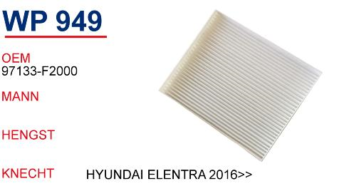 WUNDER WP949 POLEN FİLTRESİ - HYUNDAİ ELENTRA-İ20-İ30
