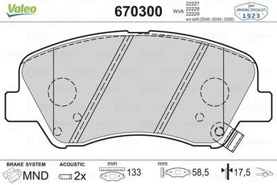 VALEO 670300 ÖN BALATA HYUNDAI ACCENT BLUE 1.4 1.6CRDİ 11=- RIO 1