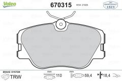 VALEO 670315 ÖN BALATA MERCEDES (W124) 200-300E- 200D-300D- E200D