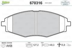 VALEO 670316 ÖN BALATA KALOS 1.2-1.4-1.4 16V Sedan-1.4 16V 03/05=