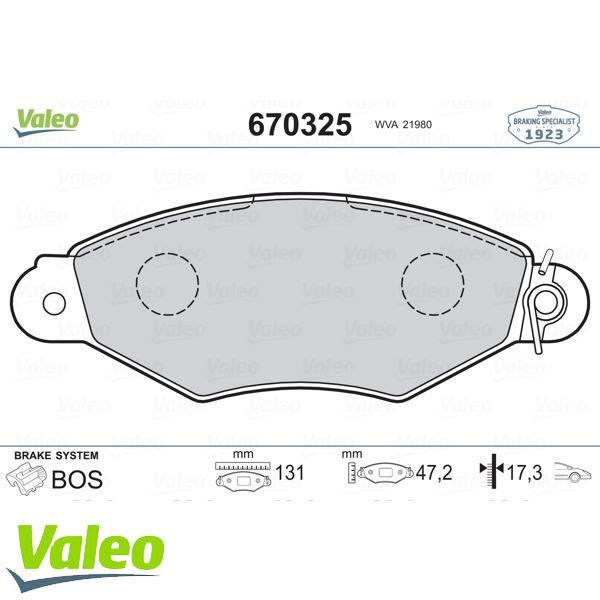 VALEO 670325 ÖN BALATA KNG 1.9D (97-03)-KNG 1.5DCİ (01-10)-XSARA