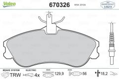 VALEO 670326 ÖN BALATA PARTNER-BERLINGO 07/96=- XSARA 04/97=- P30