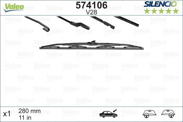 Valeo 574106 Cam Silgi Süpürgesı Arka Polo Iı Polo Hb  Lupo / Fıe