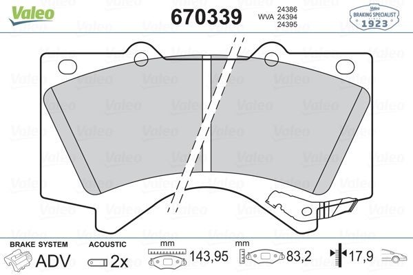 VALEO 670339 ÖN BALATA TOYOTA LAND CRUISER V8J15-J2008=-(GDB3524)
