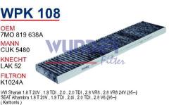 WUNDER WPK108 POLEN FİLTRESİ - VOLKSWAGEN SHARAN 1.8T-1.9TDI-2.0