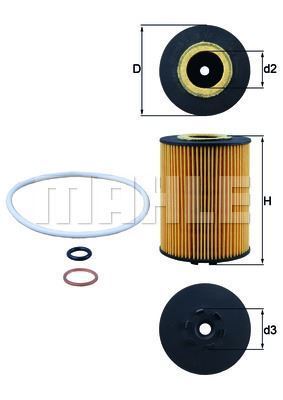 Mahle Ox367D Yağ Filtresi Bmw 5 E60 E61 Bmw 6 E63 Bmw X5 E53 545I