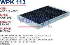 WUNDER WPK113 POLEN FİLTRESİ - AUDi A4 00- A6 97- (KARBONLU)