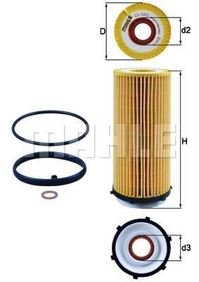 Mahle Ox560D Yağ Filtresi Bmw 3 Bmw 5 Bmw X5 E70 Bmw X6 E90 E91 E