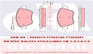 Trw Gdb1482 Fren Balatası Ön Tek Fişli 500 2007 Sonrası Albea Lınea 2007 Sonrası Do