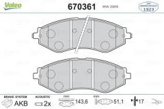 VALEO 670361 ÖN BALATA FİŞLİ NUBIRA 1.6/2.0CDX 97-99 - LEGANZA 2.