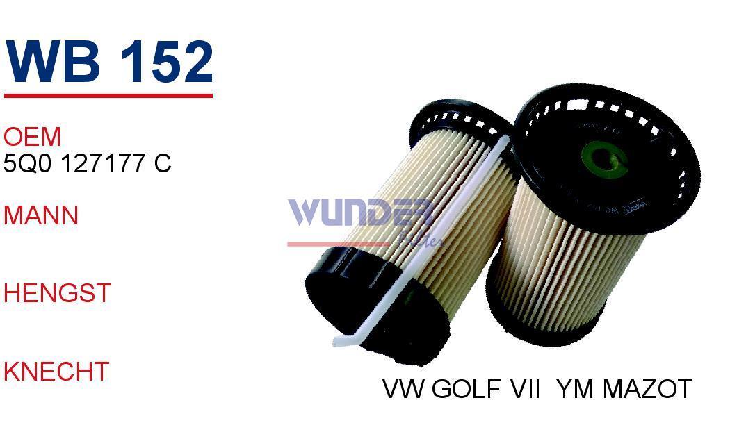 WUNDER WB152 MAZOT  FİLTRESİ - AUDI A3 -LEON -OCTAVİA -GOLF VII 1