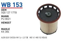 WUNDER WB153 MAZOT FİLTRESİ - AUDI-SEAT-SKODA-VW 1,6 - 2,0 TDI WB