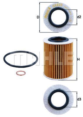 Mahle Ox825D Yağ Filtresi Bmw 1 F20 F21  2010 Sonrası Bmw 3 F30 F80 12-