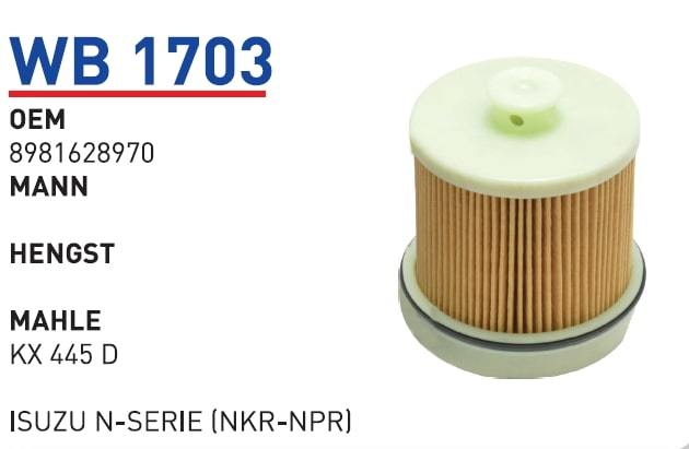 WUNDER WB1703 MAZOT FİLTRESİ - ISUZU N-SERİE (NKR-NPR)