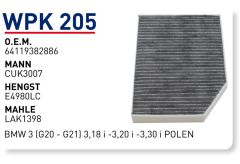 WUNDER WPK205 POLEN FİLTRESİ - BMW 3 (G20 - G21) 3,18 i -3,20 i -