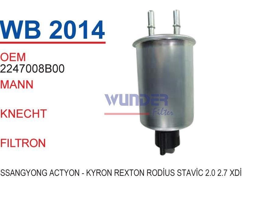 WUNDER WB2014 MAZOT  FİLTRESİ - SSANGYONG ACTYON-KYRON-REXTON-ROD