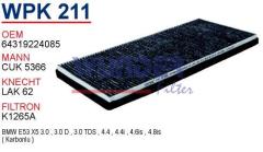 WUNDER WPK211 POLEN FİLTRESİ - BMW X5 E53 (KARBONLU)