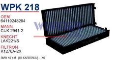 WUNDER WPK218 POLEN FİLTRESİ - BMW X5 Y.M (İKİLİ KARBONLU)- X6