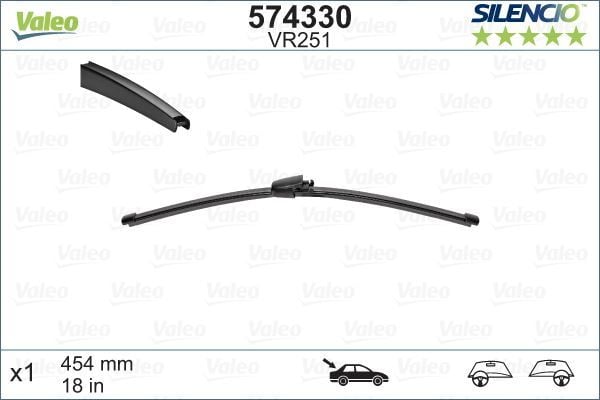 Valeo 574330 Silecek Süpürgesı Arka Arka Transporter T5  Çıft Kap