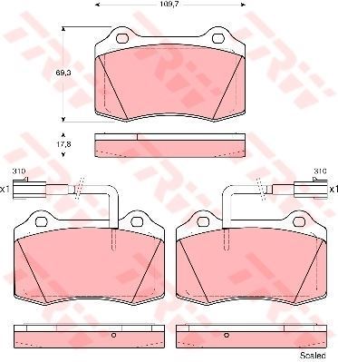 Trw Gdb1519 Fren Balatası Ön 147 2000 Sonrası 3.2 Gta 156 1997 Sonrası 3.2 Gta 109,
