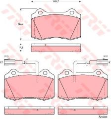 Trw Gdb1519 Fren Balatası Ön 147 2000 Sonrası 3.2 Gta 156 1997 Sonrası 3.2 Gta 109,