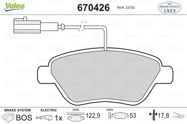 VALEO 670426 ÖN BALATA DOBLO-ALBEA-LINEA-STILO-FIORINO 1.3MJTD-BI