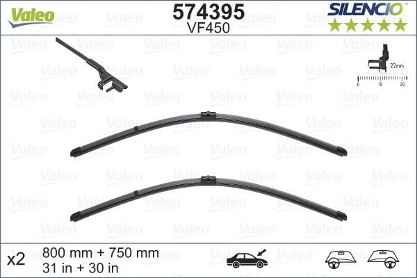 Valeo 574395 Cam Silgi Süpürgesı C4 Pıcasso  Flat Blade Sılencıo