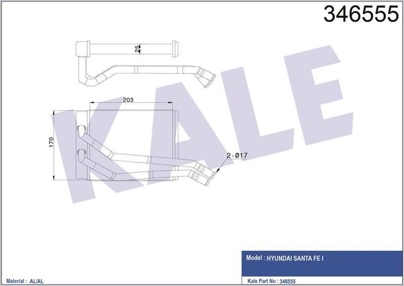 Kale 346555 Kalorifer Rdayatöru Brazıng Santafe 207X165X26