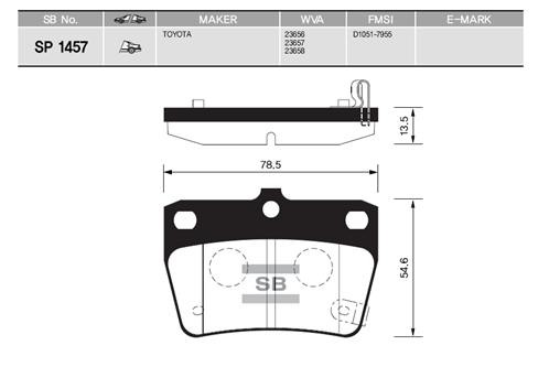 Sangsıng Sp1457 Fren Balatası Arka Rav4 Iı 1.8 Vvtı 2.0 Vvtı 4Wd
