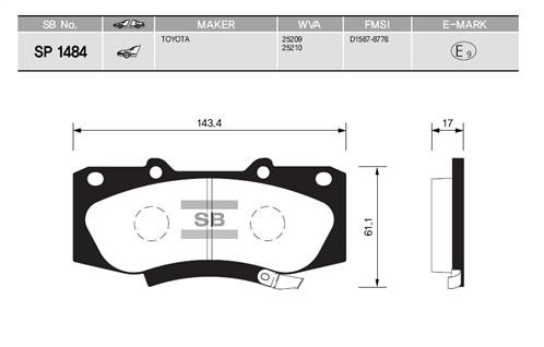 Sangsıng Sp1484 Fren Balatası Ön Hılux Vıgo  2012 Sonrası 4X4 04465-0K240