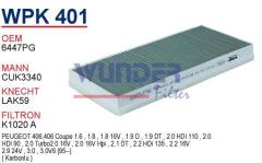 WUNDER WPK401 POLEN FİLTRESİ - PEUGEOT 406 (KARBONLU)