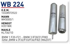 WUNDER WB224 MAZOT FİLTRESİ - BMW 1 F20-F21 - BMW 3 (F30/31/F80)
